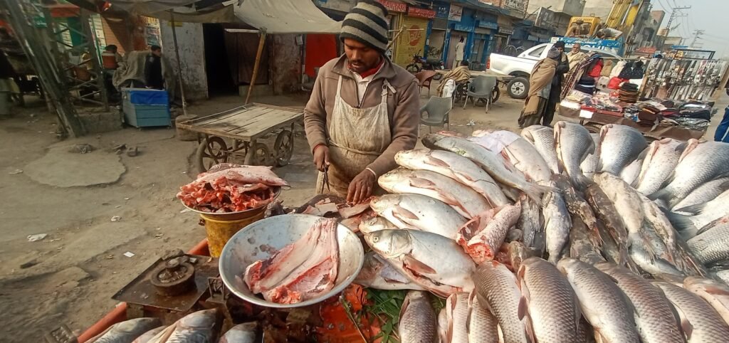 Street vendor selling fish